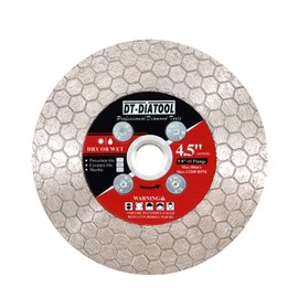 DT-DIATOOL Diamond Saw Blade 4.5 Inch with 5/8"-11 Flange for Cutting Porcelain Tile Ceramic Marble Artificial Stoneware Edge Grinding
