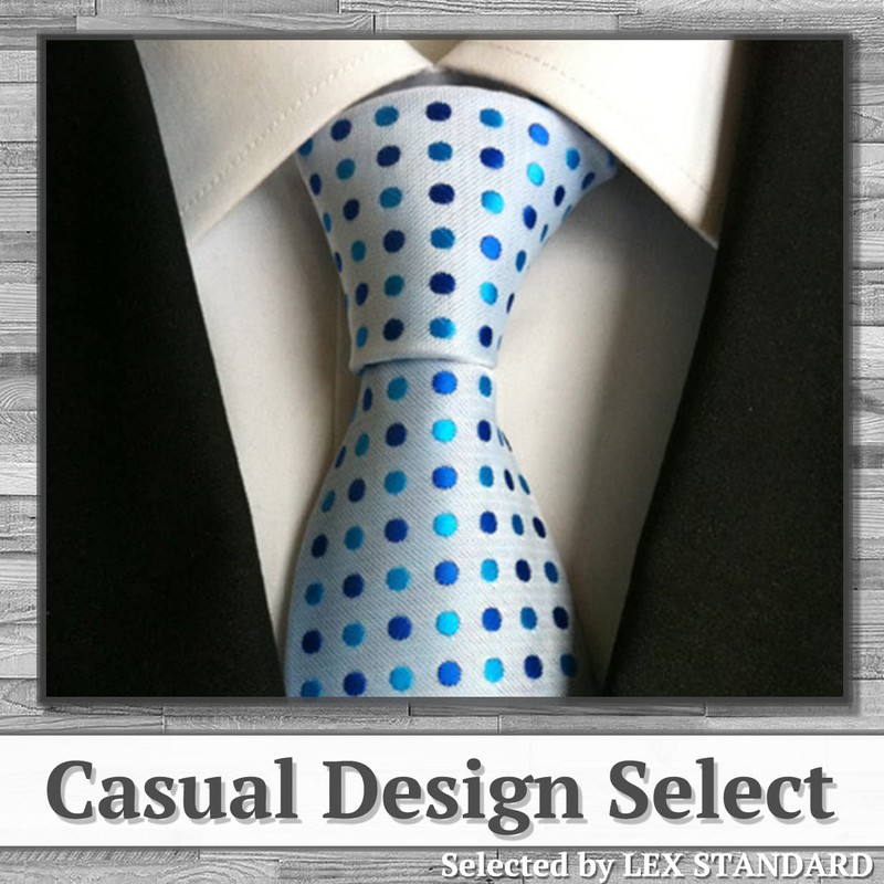 LEX STANDARD NA004 Men's Necktie, Solid Dots, Suit, Casual, Business,