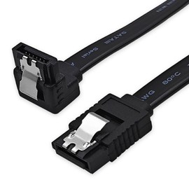 XANHAM 1-Pack 18 Inch SATA Cable, SATA III Cable 6Gbps 90 Degree Righe Angle to 180 Degree for SATA HDD, SSD, CD Driver, CD Writer, Black