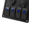 4 Gang Rocker Switch Panel LED Waterproof Dual USB Charging