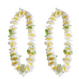 Hawaiian Garland Necklace Pack of 2 Hawaiian Tropical Party Decorations Hawaiian Hula Multicoloured Flower Garlands for Tropical Parties, Beach Parties, Night Bars and Beach Holidays, C