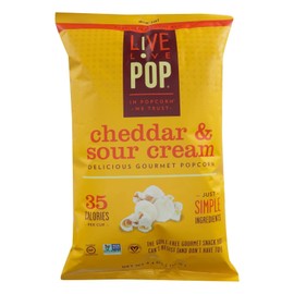 Live Love Pop 315967 4.4 oz Cheddar Sour Cream Popcorn, Pack of 12