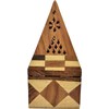 Sheesham Wood Pyramid Incense Cone Burner Box Temple Cone Burner