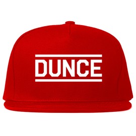 Dunce Funny Snapback Hat Cap Red