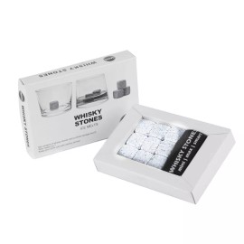 Weico Conjunto de 9 pedras de uísque cinza chilling rocks em caixa de presente com transporte