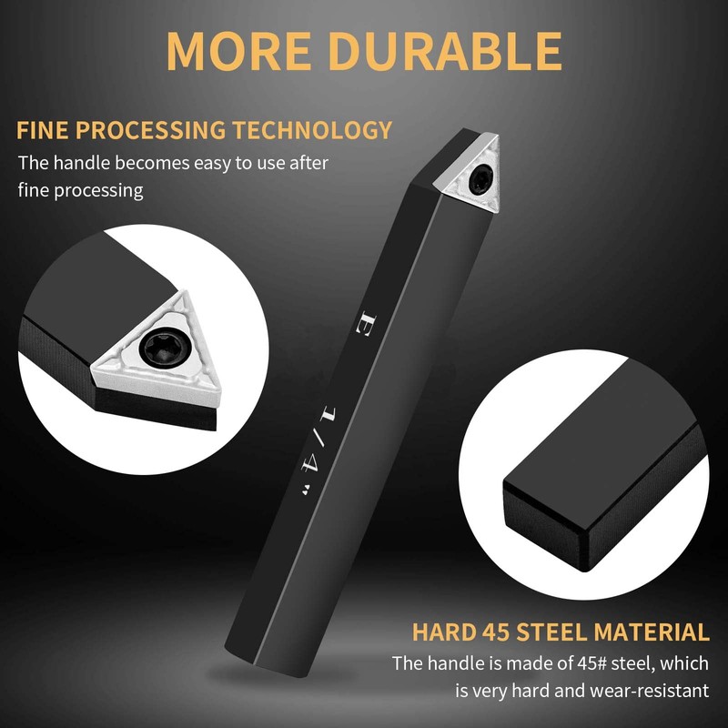 SENDUO 1/4" Indexable Carbide Turning Inserts Holder Set for Machining