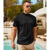 Men's Mock Turtleneck Short Sleeve Soft Lightweight Casual Basic T-Shirts