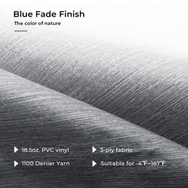 Fonzier RV Awning Fabric Replacement - 18.5oz Heavy Duty Vinyl With Tie Down Kits, 7 Hooks & Pull Strap for Trailer Camper - 17'(Fabric 16'2"), Light Gray Fade