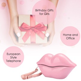 Zunate European Creative Lip Telephone, Fashionable Funny Multi-Functional Desktop Landline Phone for Home Office, Decoration Gift()