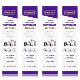 Toothpaste | Teeth Cleaning and Fresh Breath Dental Care for Texas Heeler and Other Mixed Breed Dogs | Soothes Inflamed Gums | Safe for Puppies | Vet Formulated 4 Pack (9.6 OZ)