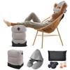 BREENHILL Hooded Neck Pillow Can Conceal Your Face, Inflatable Footrest