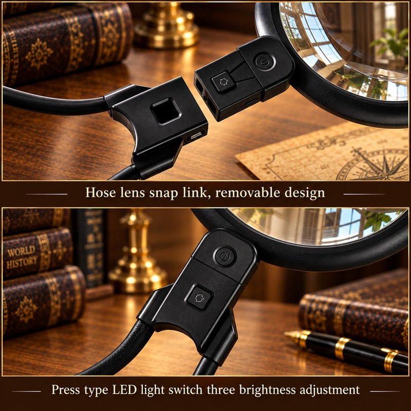 5X/15X Neck Magnifier for Reading & Crafts – Rechargeable 36