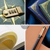 LinYesh PU Leather Journal with Code Lock, Retro Nautical Pattern