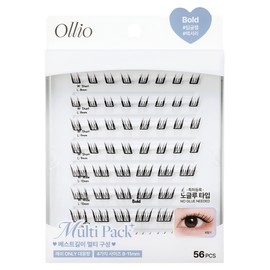 Ollio No Glue Eyelash Multipack Plus Bold, 1 pc, Black / Ollio 노글루 속눈썹 멀티팩 플러스 볼드, 1개, 블랙