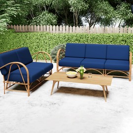 Smiry Printed Couch Cushion Covers, Stretch Soft Couch Covers for Sofa, Washable Non-Slip Sofa Slipcover Furniture Protector for Indoor and Outdoor (Medium, Navy)