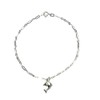Sterling Silver Dolphin Charm Bracelet Anklet Italy, 7.5"