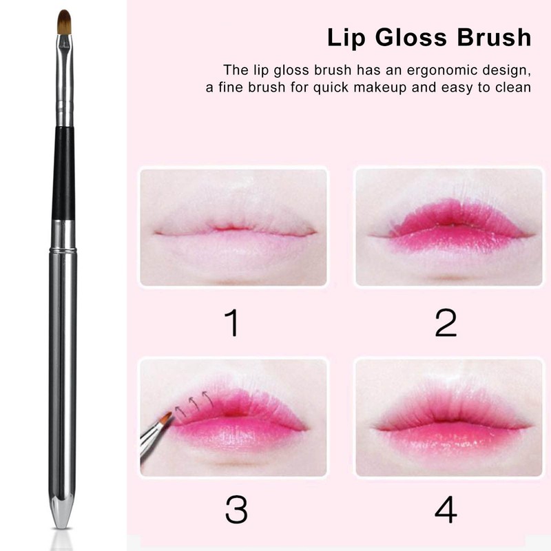 2pcs Retractable Lip Brush, Sealing Design Travel Lip Gloss Brush,