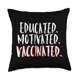 I Got A Shot For Health Shirts Pro Vaccination Immune Throw Pillow, 18x18, Multicolor