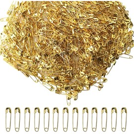 1000PCS Safety Pins, 0.75In/19mm Small Fastening Pins, Rust Resistant Nickel Plated Steel Set for Crafting, Sewing, Jewelry Making Fabric DIY, Rimming Fastening Clip Button for Garment Hang Tag (Gold)
