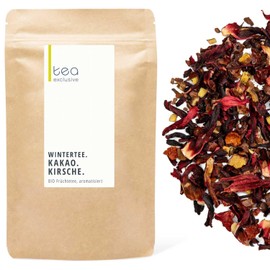 tea exclusive - Winter Tea "Cocoa Cherry" | Organic Christmas Tea with Fruits, Almond, Vanilla, Tonka | Caffeine-free Loose Fruit Tea | 100 g Bag