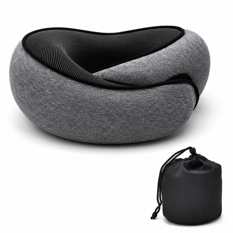 Memory Foam Travel Neck Pillow for Airplane Rest – Signature