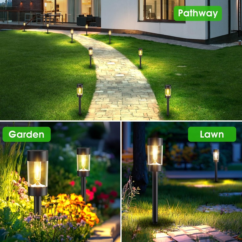 Eyrosa Solar Lights Outdoor, 12 Pack Waterproof Solar Landscape Lighting