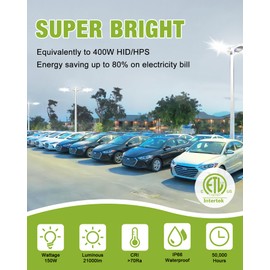 YXL LED Parking Lot Shoebox Light with Dusk to Dawn Photocell, 21000LM 5000K Daylight Arm Mount, IP65 Waterproof Area Light for Parking Lot Sports Stadium