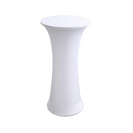 LIFEDX Spandex Cocktail Table Cover,Round Cocktail Tablecloth Stretch Tablecloths Fitted High Top Round Bar Table for Wedding Party Banquet Birthday Outdoor Party,White,1Pc