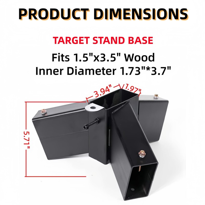 ZSHIGANMA 2x4 Steel Target Stand Base and Target Hanger Mounting