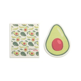 DEMDACO Reusable Biodegradable Kitchen Cleaning Dish Cloth from Design Serving Collection 6 x 7 Inch Cotton Blend Feeling Extra Avocado Assorted Set of 2