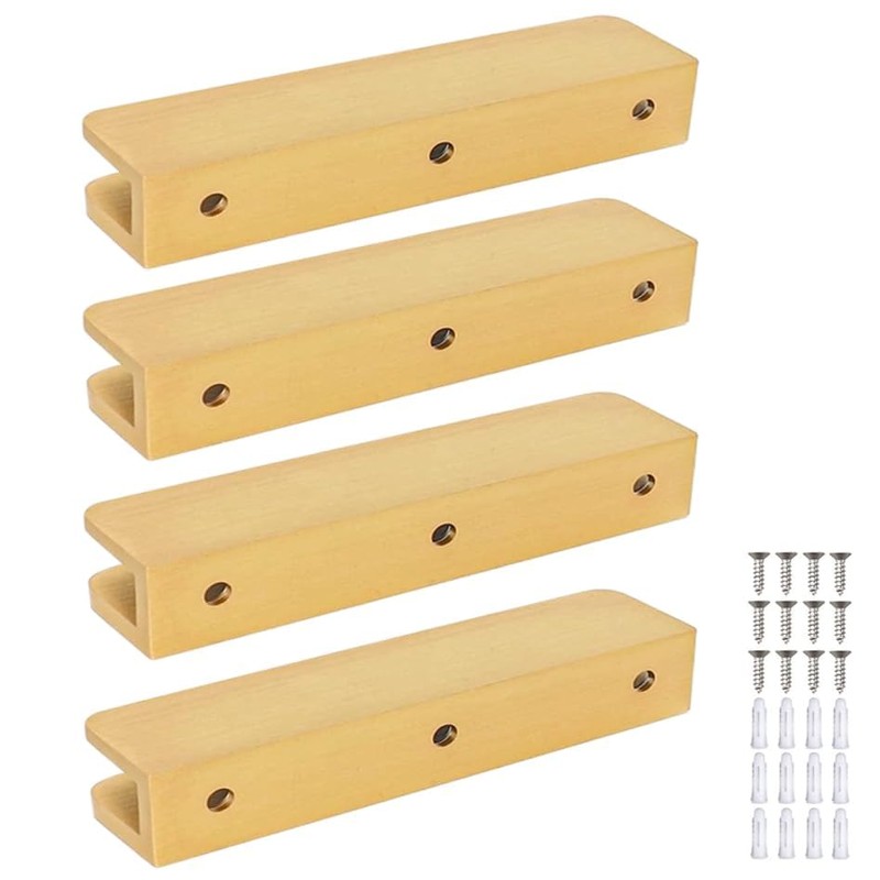 LukLoy Solid Brass Glass Shelf Bracket with 3 Screw Holes,