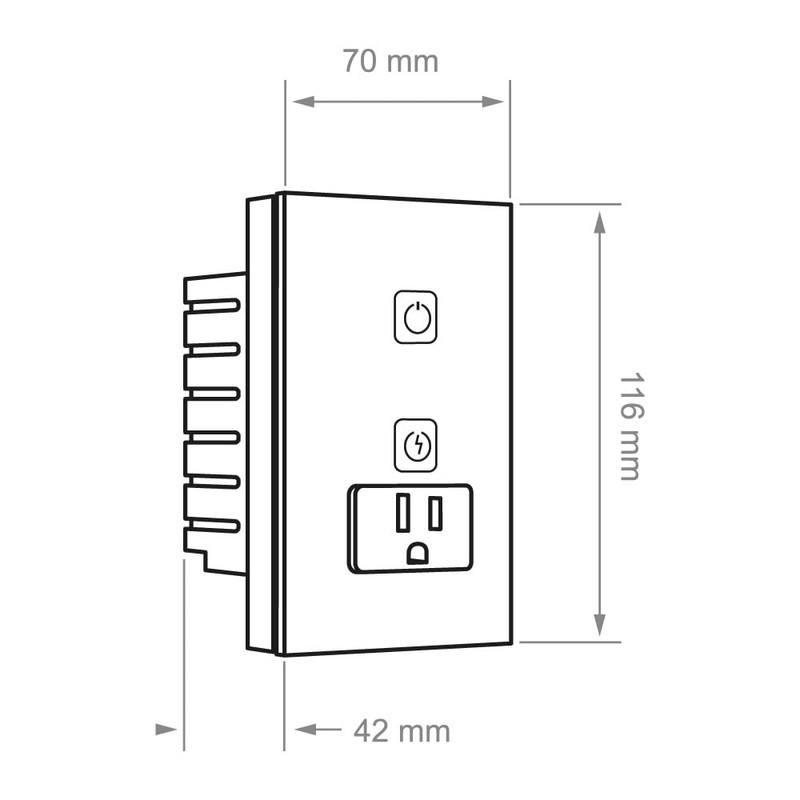 Tecnolite Connect - Apagador con Contacto Inteligente WiFi 1 Botón