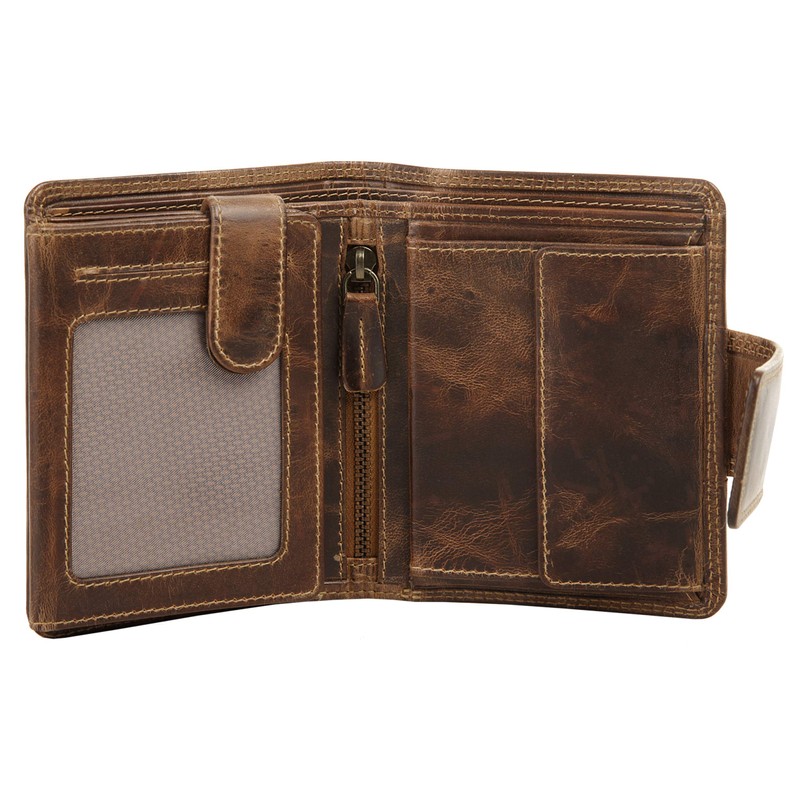 BAGAN 020792 Women's Purse Genuine Leather Brown, brown, Einheitsgröße