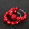 Pearl Hoop Earrings for Women Girls Large Red Black White