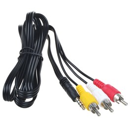 FITE ON 5ft 3.5mm AV to 3 RCA Audio Video Cable Compatible with UNIC UC 28 UC28+ Mini Projector