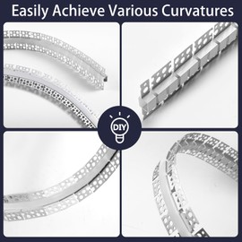 Boaskul Flexible Plaster in LED Channel 6.6ft ×8Pack Curved Recessed Drywall Aluminum Strip Light Track with White Diffuser for LED Tape Mounting Profile