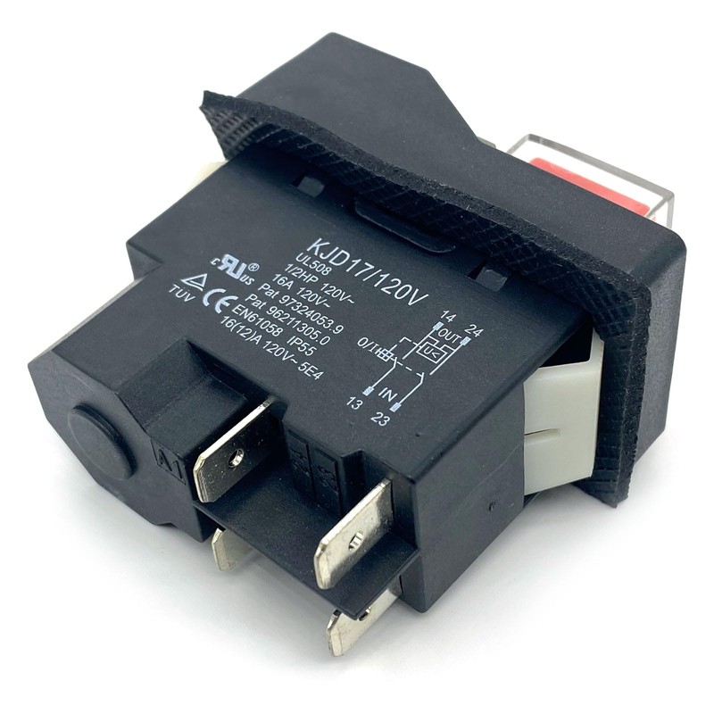 1-Pack KJD17 Electromagnetic Switch - 120V 16A 4-Pin SPDT Push