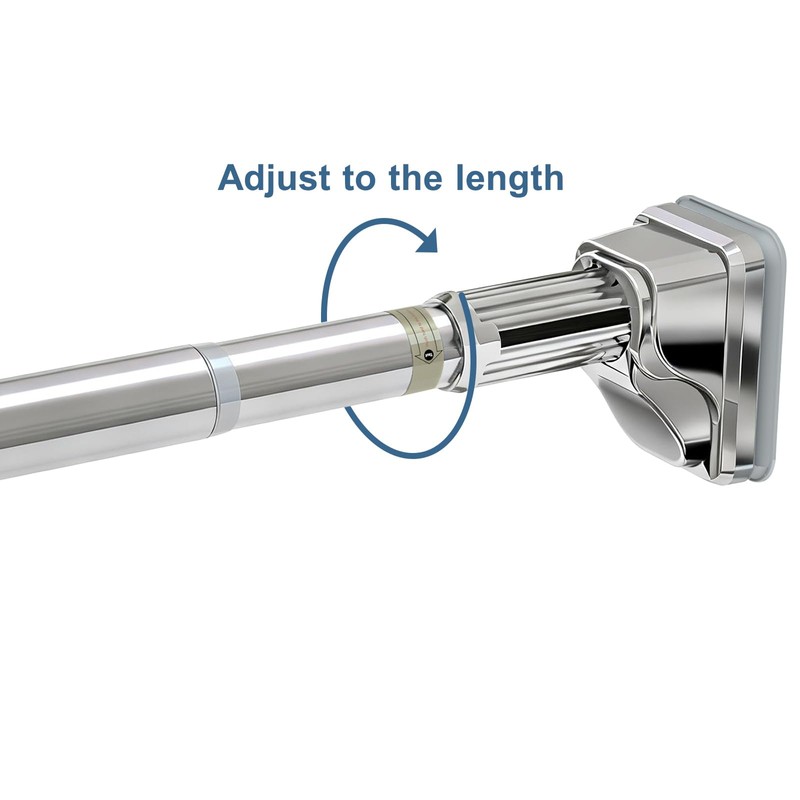 Stainless Steel Adjustable Closet Rod, No-Drill Installation, Heavy-Duty Hanging Bar