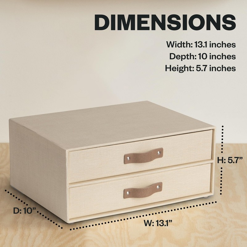Bigso Birger 2 Drawers - Desktop Drawers for A4 and