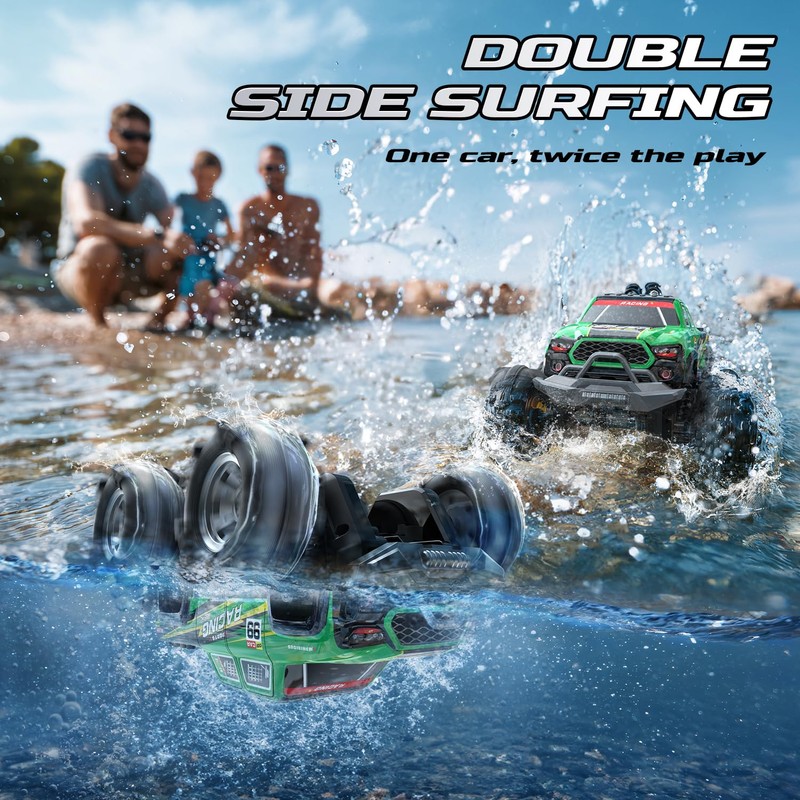 DEERC Amphibious Remote Control Car Green