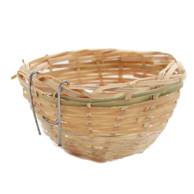 Baoblaze 2pcs Bamboo Canary Nest toy Finch Breeding Nesting Hanging