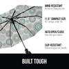 Gorilla Grip Windproof Compact Stick Umbrella for Rain, One-Click Automatic