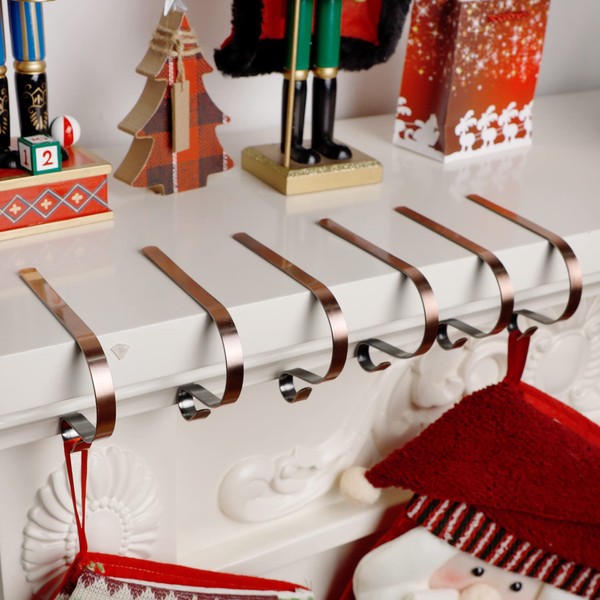 YOFIT Christmas Stocking Holders for Mantle Set of 6, Adjustable