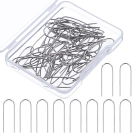 Tatuo 60 Pieces High Temperature Nichrome Wire Jump Rings, 21 Gauge with a Plastic Storage Box, U Hanger Hooks for Pendant, Ceramic Ornaments, Fusing in Glass, Hobbyists DIY Pendant