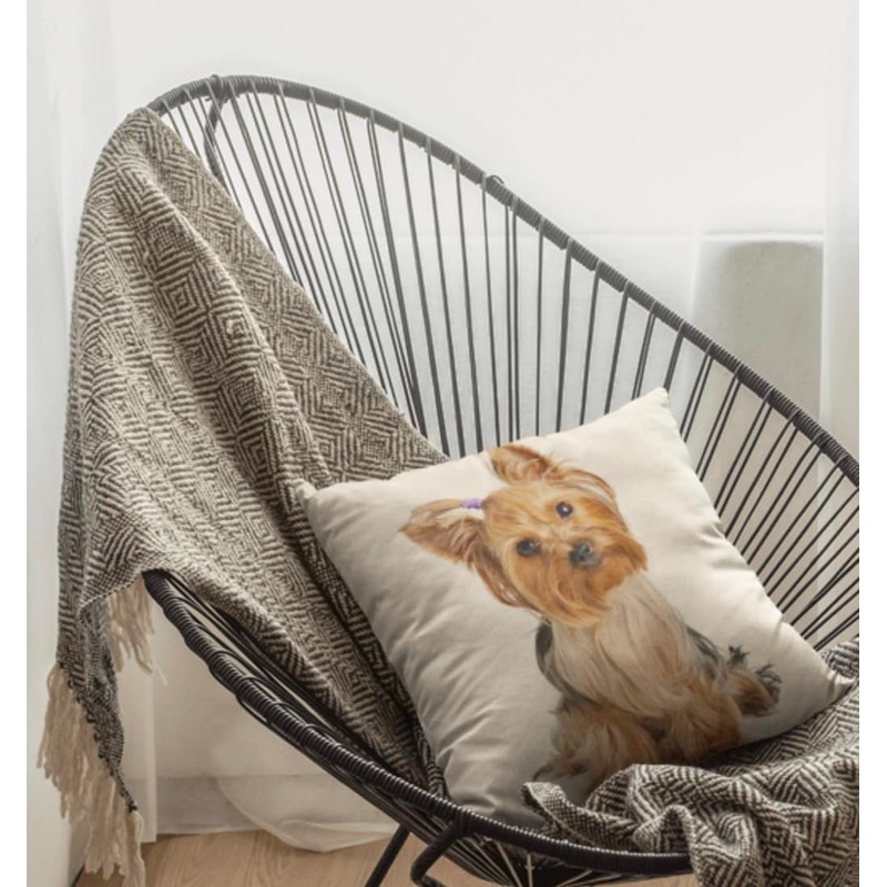 The Beach Stop Decorative Yorkshire Terrier Dog Scatter Cushion Cover