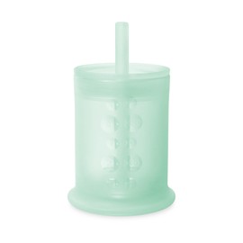 Olababy - Taza de entrenamiento de silicona con tapa de popote, taza de agua para bebés | 6+ Mo para bebés de 12 a 18 meses | Taza para beber para niñ
