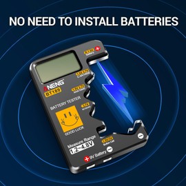 ANENG BT189 Battery Tester for AAA,AA,C,D,9V,F,6F22,1.5V/3V Button Batteries,LCD Display Household Battery Detector,Detects Battery Power by Voltage,Universal Battery Checker