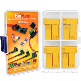 BioFuse 60A JCASE 12-Piece Cartridge Fuse Set. Fits Most: Nissan, Toyota, Chrysler, Dodge, Chevy, GM, and Ford