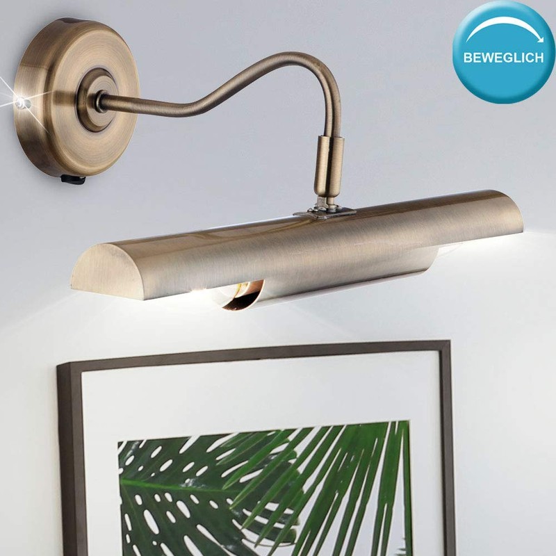 Globo Picture Lamp, Old Brass