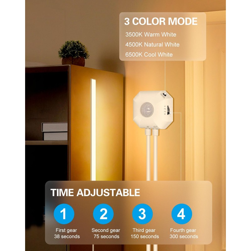 ALITOVE 5 V LED Cabinet Lighting 3 Packs Linkable Under-Unit